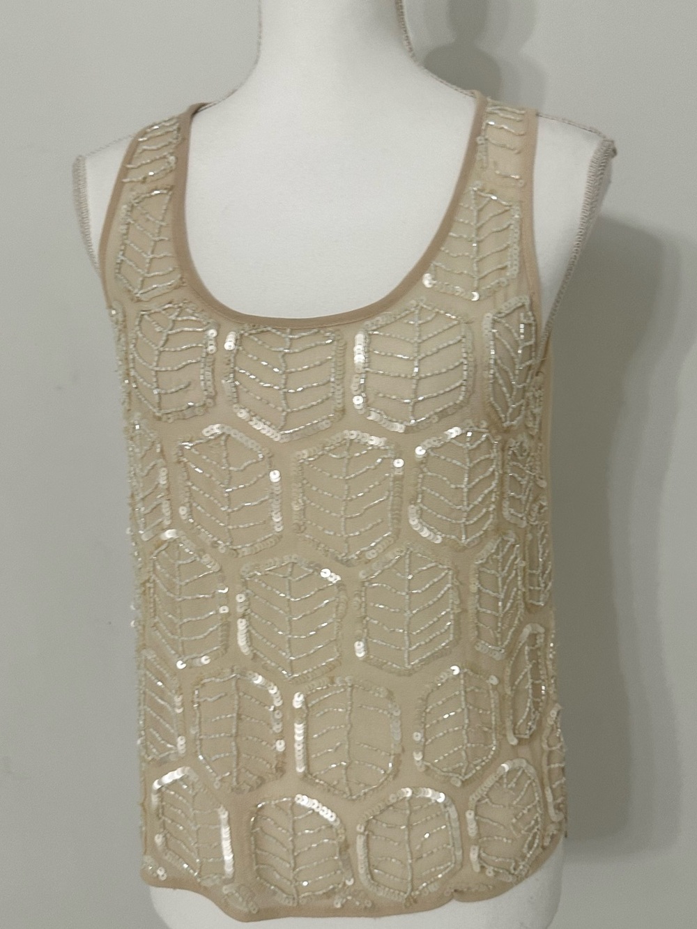 Forever 21 Beige Sequin Tank Top